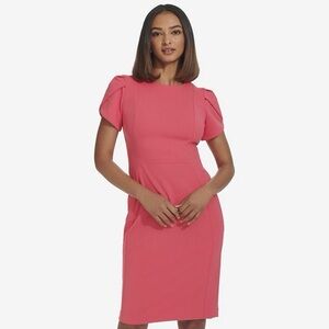 NWT Women's Andrew Marc New York Tulip Sleeve Sheath Mini Dress Pink - Size 4